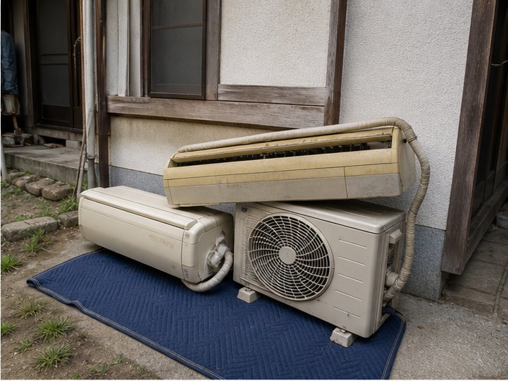 古い故障エアコンの回収例